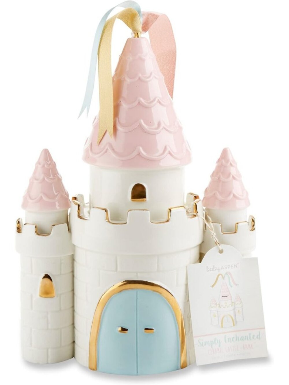 Ceramic Princess Castle Piggy Bank for Girls - Nursery & Toddler Room Decor